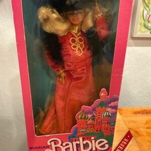 Russian Barbie Doll in Vibrant Pink Packaging